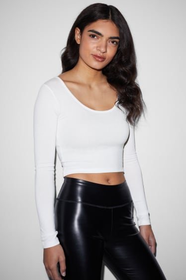 Clockhouse Girls - CLOCKHOUSE - crop longsleeve - wit