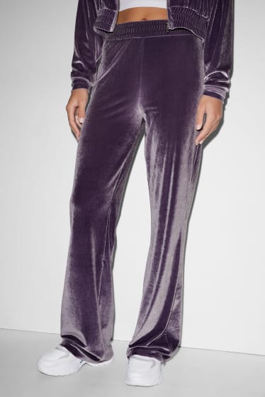 Exclusivo online - CLOCKHOUSE - pantalón de deporte de terciopelo - lila