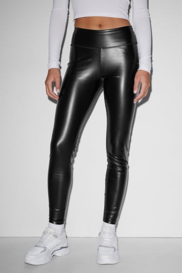 Clockhouse niñas - CLOCKHOUSE - leggings - polipiel - negro