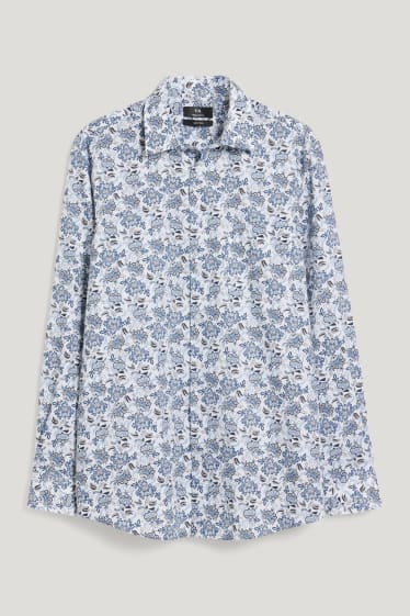 Hommes - Chemise de bureau - regular fit - col kent - facile à repasser - bleu clair