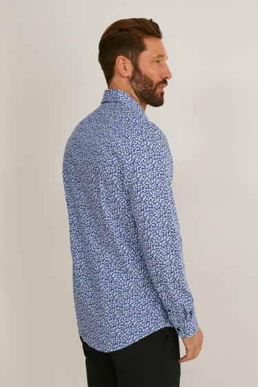 Bărbați - Cămașă office - slim fit - guler italian - ușor de călcat - albastru