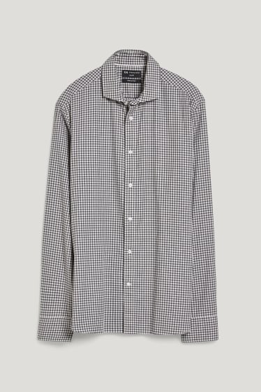 Hombre - Camisa - slim fit - cutaway - Flex - LYCRA® - blanco / negro
