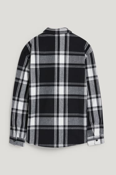 Clockhouse homme - CLOCKHOUSE - chemise - coupe relax - col kent - à carreaux - blanc / noir