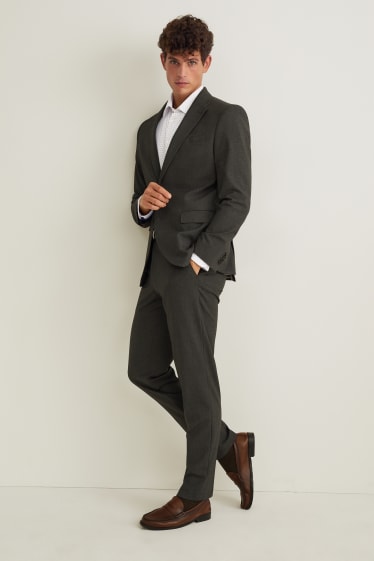 Herren - Businesshemd - Regular Fit - Kent - bügelleicht - weiß / beige