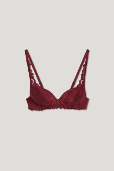 Femmes - Soutien-gorge avec armatures - PLUNGE - ampliforme - rouge
