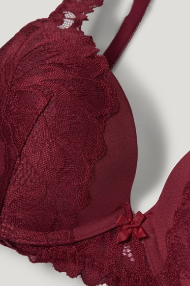 Femmes - Soutien-gorge avec armatures - PLUNGE - ampliforme - rouge