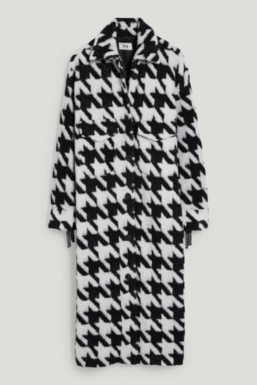 Women - Coat - check - black / white