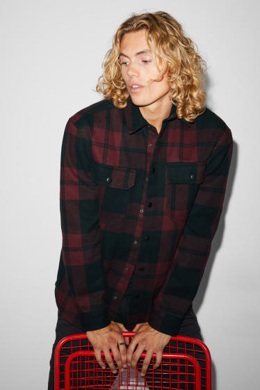 Clockhouse homme - CLOCKHOUSE - chemise - relaxed fit - col kent - à carreaux - rouge / noir