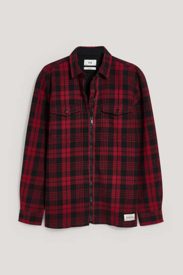 Home - Sobrecamisa - quadres - vermell / negre