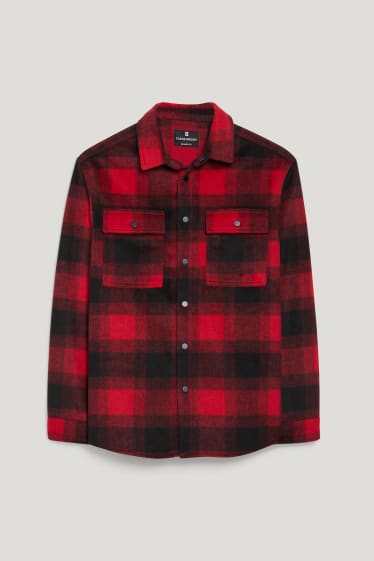 Clockhouse homme - CLOCKHOUSE - chemise - relaxed fit - col kent - à carreaux - rouge / noir