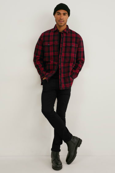 Home - Sobrecamisa - quadres - vermell / negre