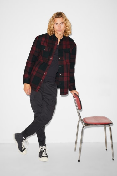 Clockhouse homme - CLOCKHOUSE - chemise - relaxed fit - col kent - à carreaux - rouge / noir