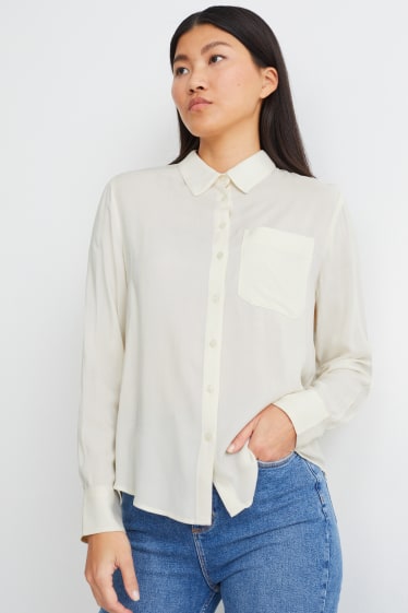Damen - Bluse - cremeweiß