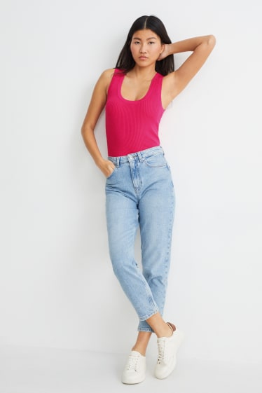 Femmes - Gilet de maille basique - rose