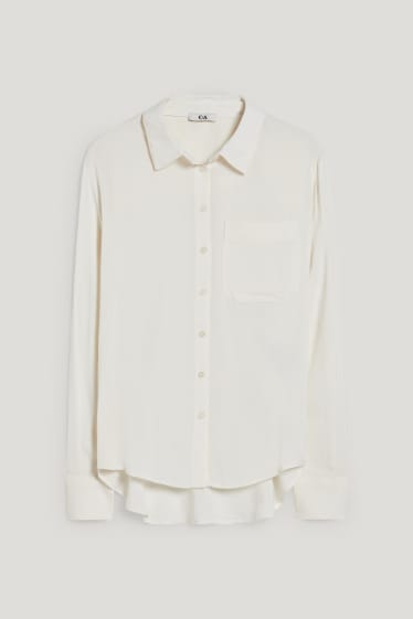 Damen - Bluse - cremeweiß