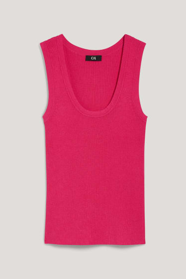 Femmes - Gilet de maille basique - rose