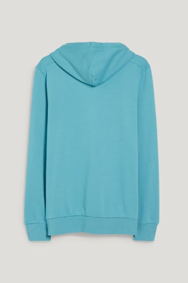 Mężczyźni - Bluza z kapturem - turkusowy