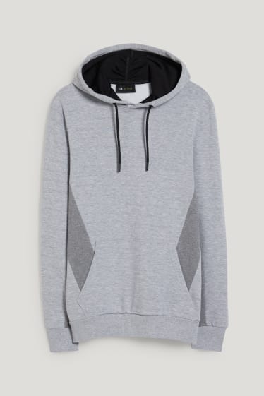 Hommes - Sweat à capuche - gris clair chiné