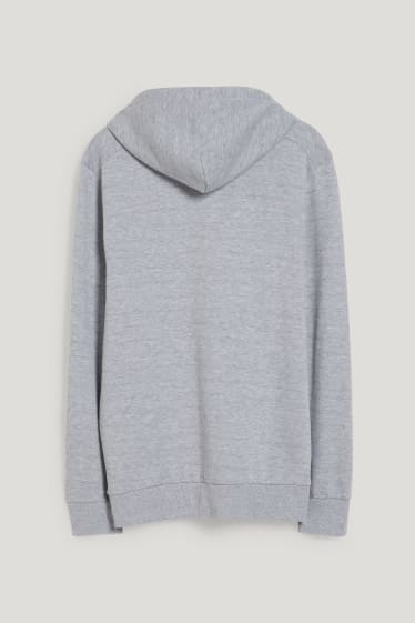 Hommes - Sweat à capuche - gris clair chiné