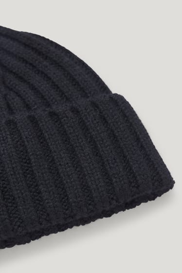 Dames - Gebreide muts - mix van alpaca - zwart