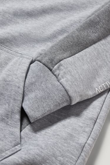 Hommes - Sweat à capuche - gris clair chiné