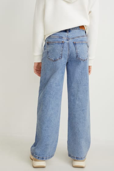 Niñas - Wide leg jeans - vaqueros - azul claro
