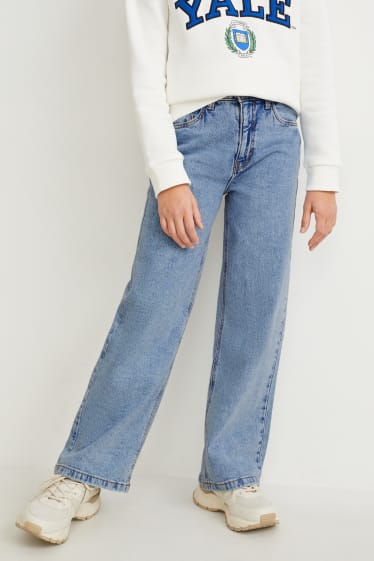 Kids Girls - Wide leg jeans - dżins-jasnoniebieski