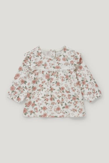 Miminka holky - Outfit pro miminka - 3dílný - s květinovým vzorem - krémově bílá