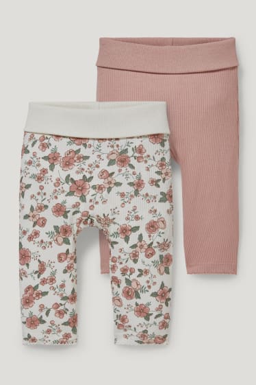 Baby Girls - Set van 2 - babybroek - crème wit