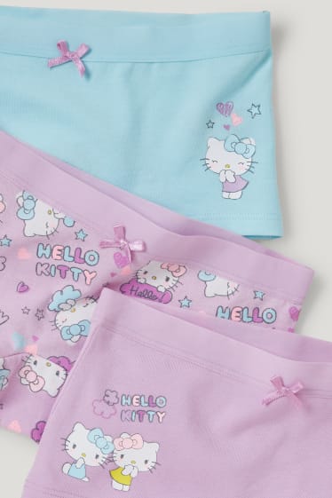 Toddler Girls - Multipack 3er - Hello Kitty - Boxershorts - Bio-Baumwolle - rosa / türkis