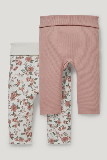 Baby Girls - Set van 2 - babybroek - crème wit