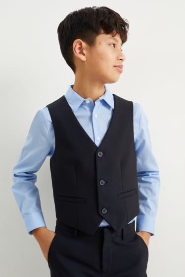 Chlapecké - Obleková vesta - stretch - LYCRA® - tmavomodrá