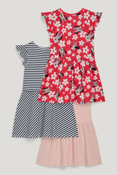 Toddler Girls - Set van 3 - Minnie Mouse - jurk - wit / roze