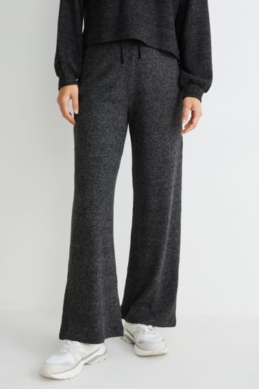 Dona - Pantalons de punt - regular fit - gris fosc