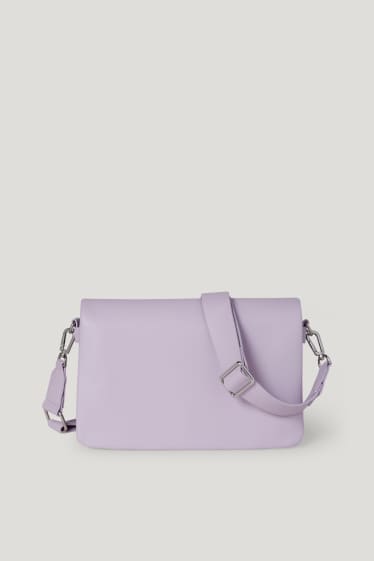 Dámské - Malá taška přes rameno s odnímatelným popruhem - světle fialová