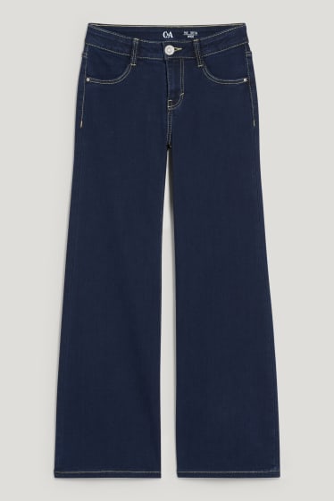 Kids Girls - Wide leg jeans - dżins-niebieski