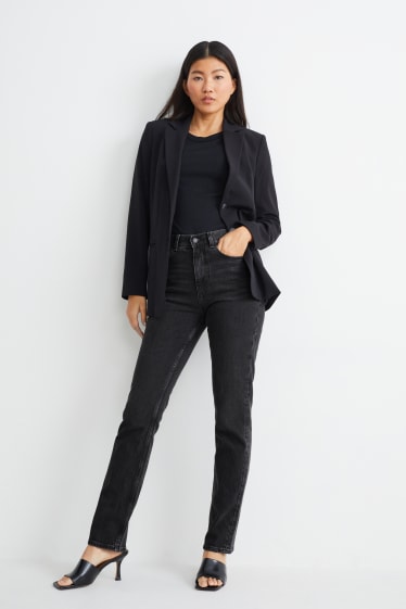 Dámské - Straight jeans - high waist - LYCRA® - černá