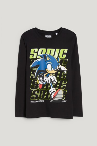 Băieți - Sonic - tricou cu mânecă lungă - negru
