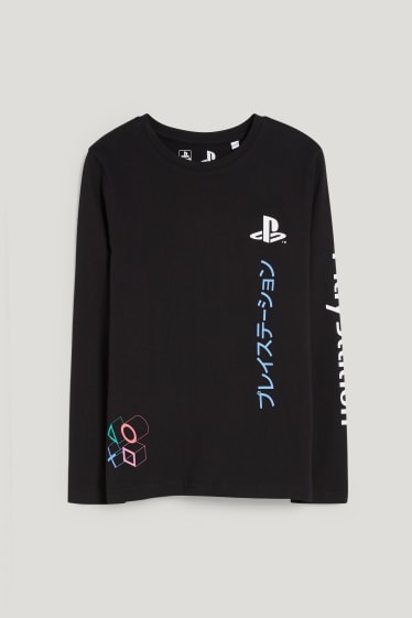 Chlapecké - PlayStation - tričko s dlouhým rukávem - černá
