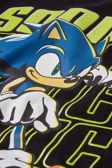Chlapecké - Ježek Sonic - tričko s dlouhým rukávem - černá