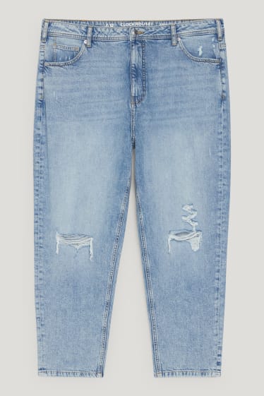 Femmes grandes tailles - CLOCKHOUSE - mom jean - high waist - jean bleu clair
