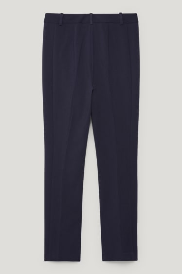 Dámské - Business kalhoty - high waist - slim fit - tmavomodrá