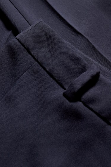 Dámské - Business kalhoty - high waist - slim fit - tmavomodrá