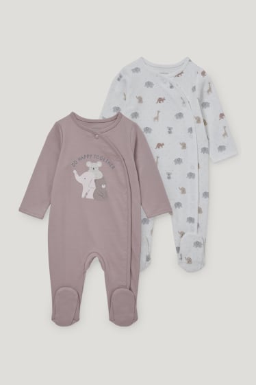 Bébé filles - Lot de 2 - pyjamas bébé - beige
