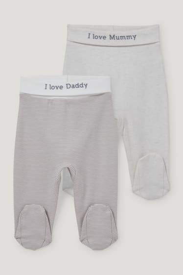 Baby Girls - Multipack 2 perechi - pantaloni bebeluși - maro deschis