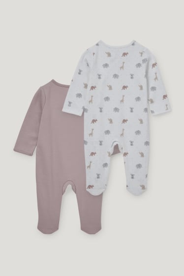Bébé filles - Lot de 2 - pyjamas bébé - beige