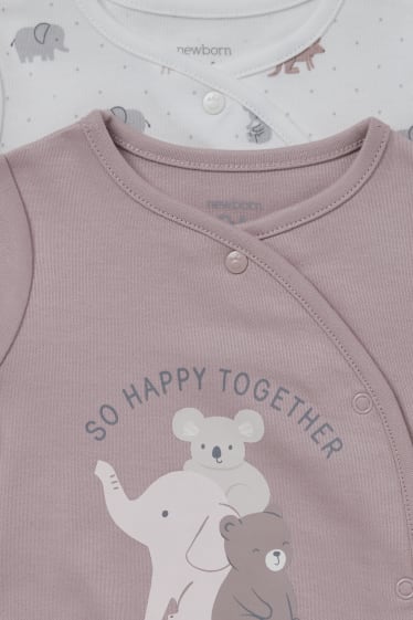 Bébé filles - Lot de 2 - pyjamas bébé - beige
