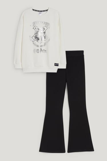 Filles - Harry Potter - ensemble - sweat et legging - 2 pièces - noir / blanc