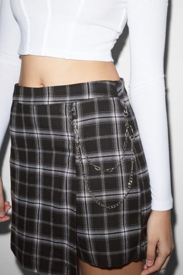 Clockhouse Girls - CLOCKHOUSE - Skort - kariert - schwarz / weiss