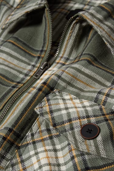 Uomo - Giacca camicia - a quadretti - verde